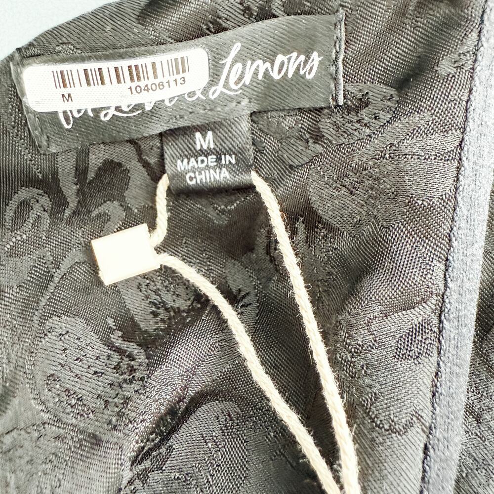 For Love & Lemons Dress Womens Medium Black Gabrielle Mini Slip Whimsygoth Y2K - Picture 5 of 14